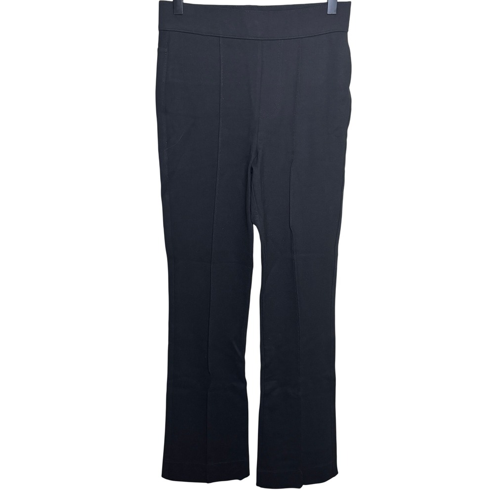 NYDJ Lift Tuck Black Ponte Flare High Rise Pintuck Seam Trouser Pants Womens XXS
